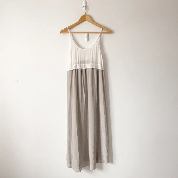 Aritzia Wilfred Bisous Silk Maxi Tank Dress White Cream - Picture 3 of 8